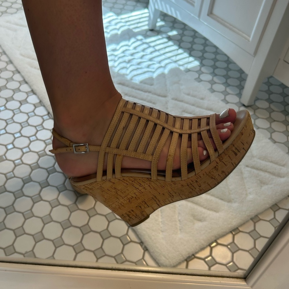Franco Sarto Tan Wedge Sandals - Picture 7 of 8